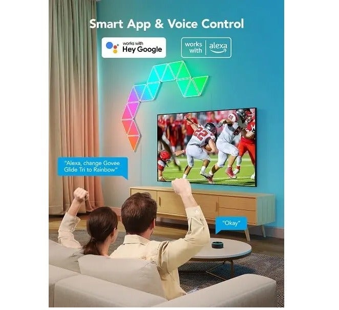 جوفي ألواح إضاءة مثلثية Govee Glide (H6067) – ألوان متعددة لتزيين الغرفة والألعاب - Image 3